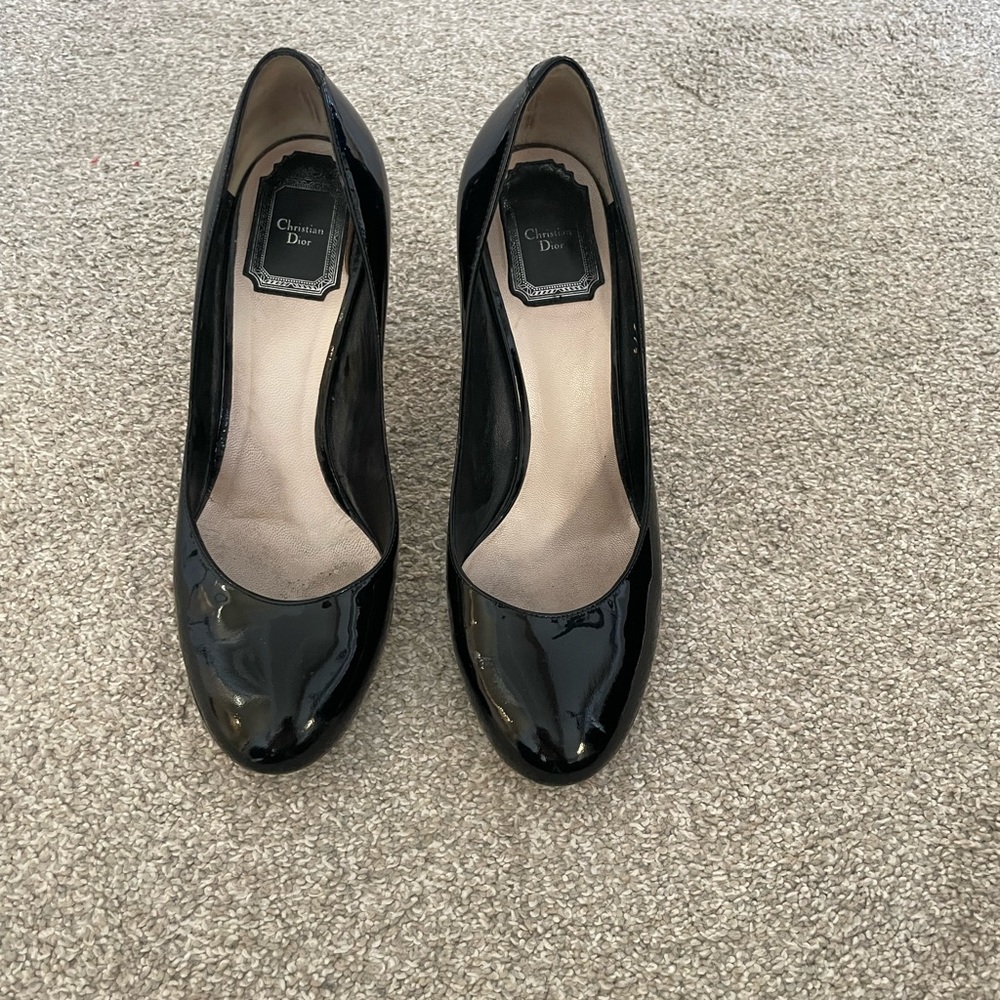 Old and worn Christian Dior shoes. Authentic. Size 37.5